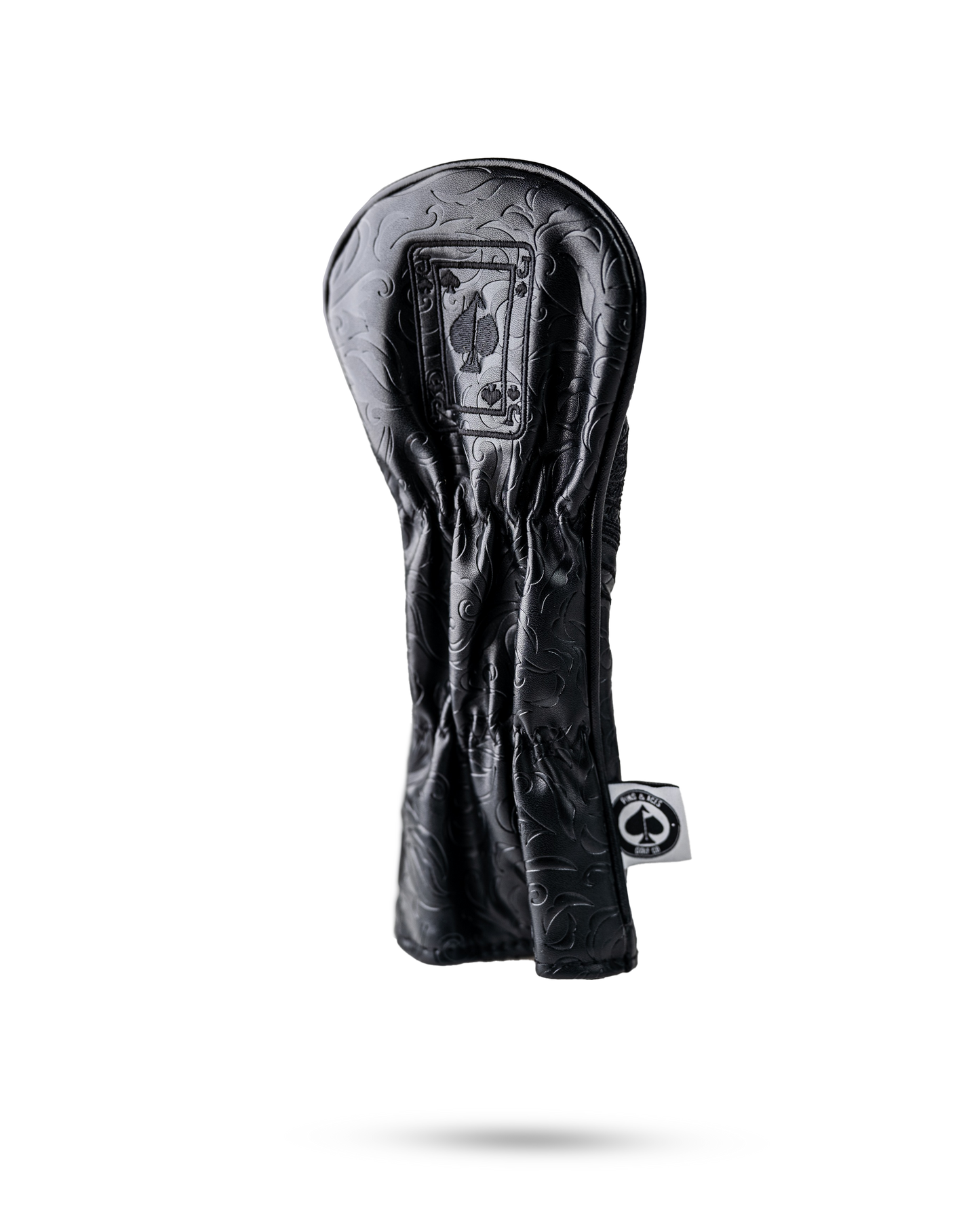 Blackout Jack of Spades hybrid golf club cover in sleek black with embossed design, featuring a spade logo.