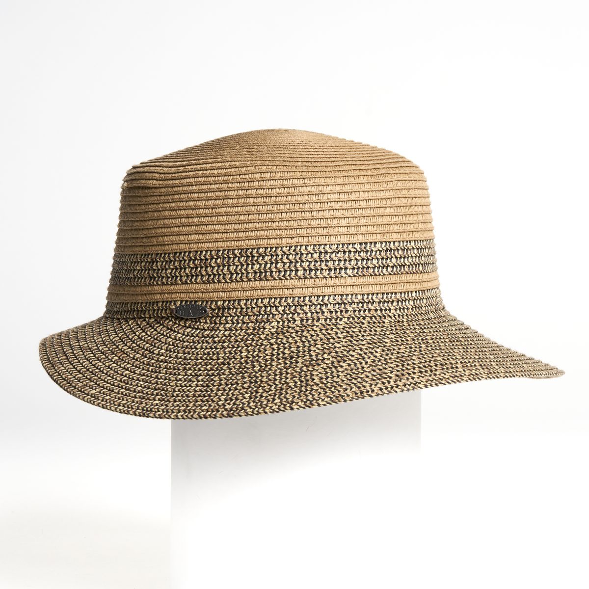 CAYLEE-LARGE CAP BICOLOR WITH STRAW DETAIL