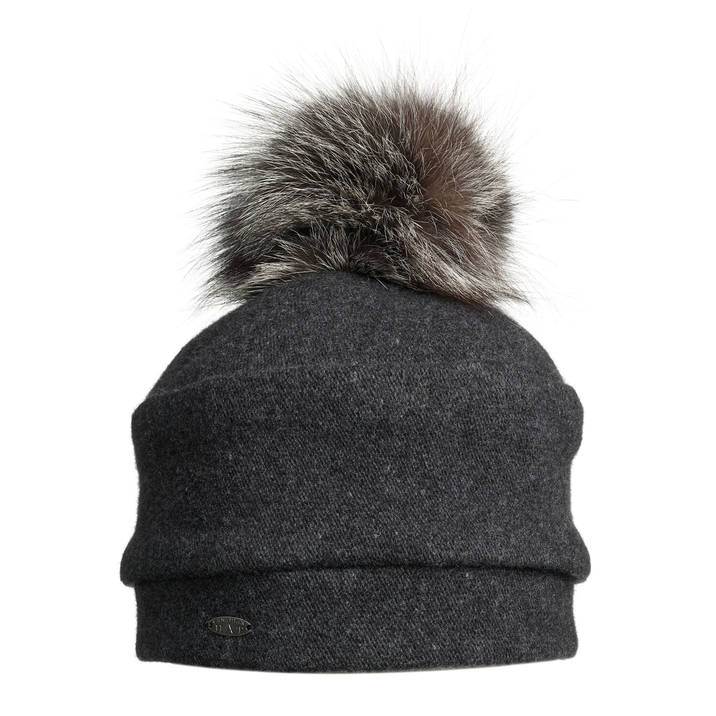 ORLA - ORMOS BEANIE W BAND AND UPCYCLED FUR POM