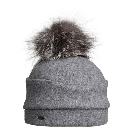 ORLA - ORMOS BEANIE W BAND AND UPCYCLED FUR POM