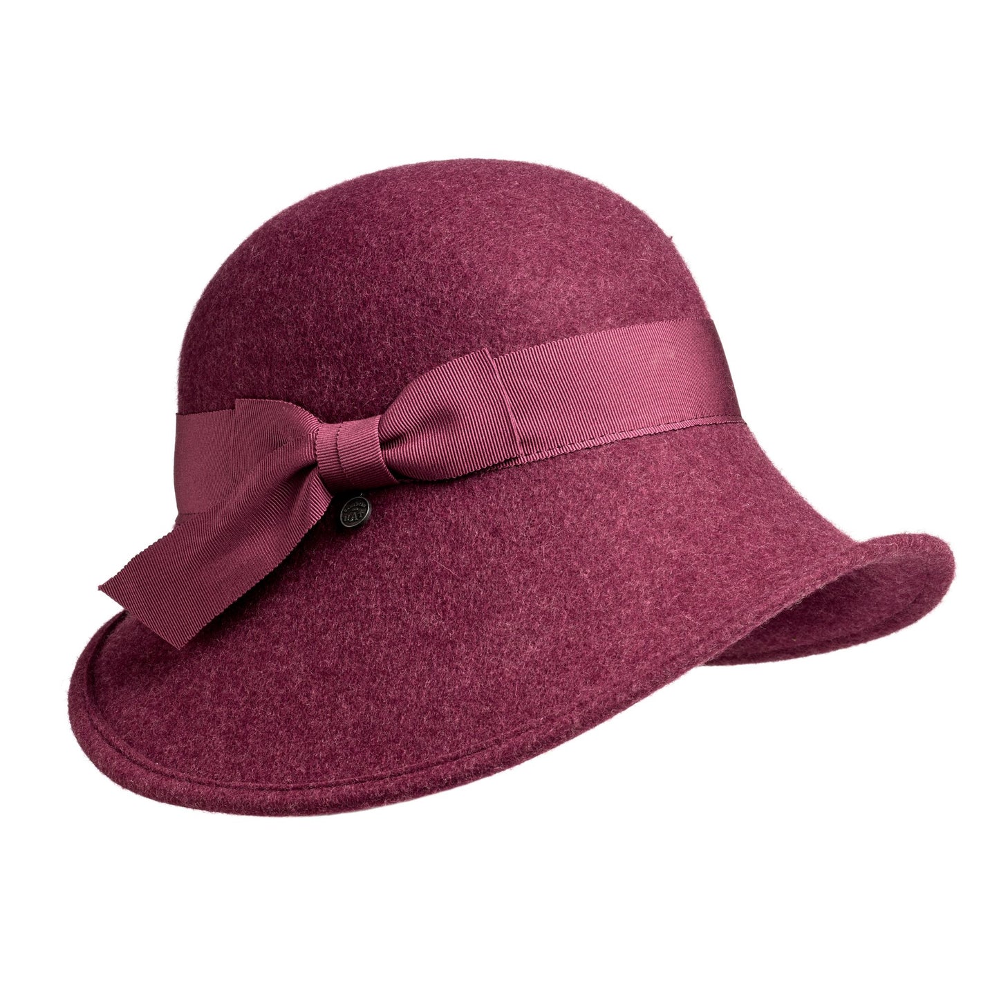 ROSE- LARGE WOOL CLOCHE HAT WITH BOW