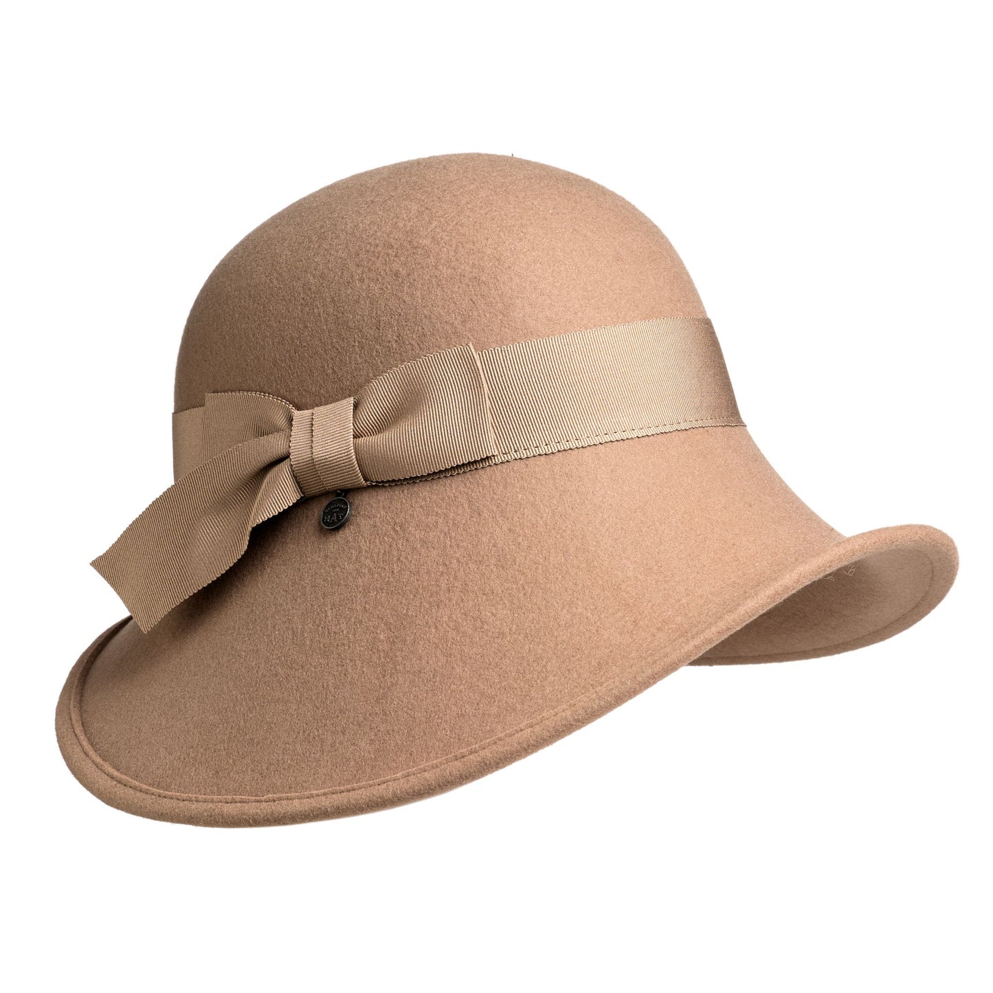 ROSE- LARGE WOOL CLOCHE HAT WITH BOW