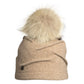 CLARETA - ORMOS PLEATED BEANIE W UPCYCLED FUR POM