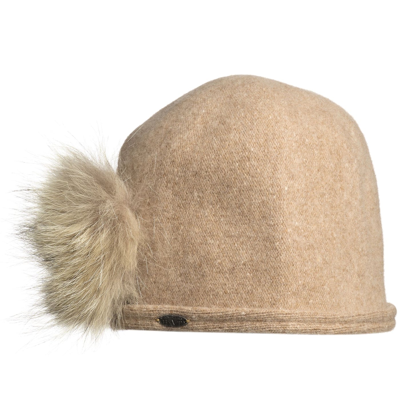 CICI - ORMOS BEANIE W SIDE UPCYCLED FUR POM