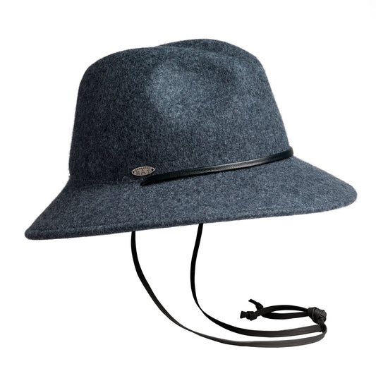 FLORIA CS - FEDORA HAT W THIN LEATHER CHIN STRAP