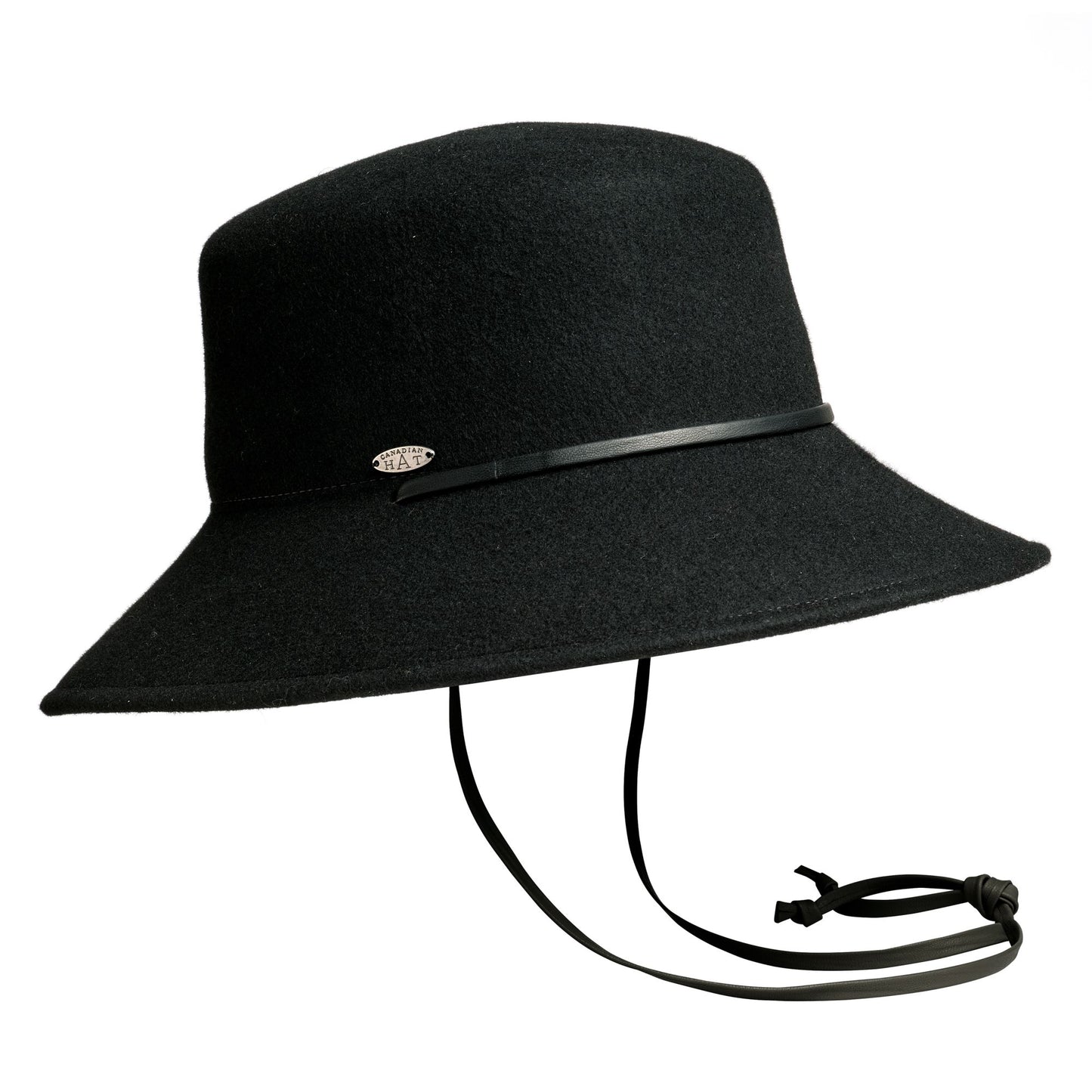 BREN CS - LARGE BUCKET HAT WITH THIN LEATHER CHIN STRAP