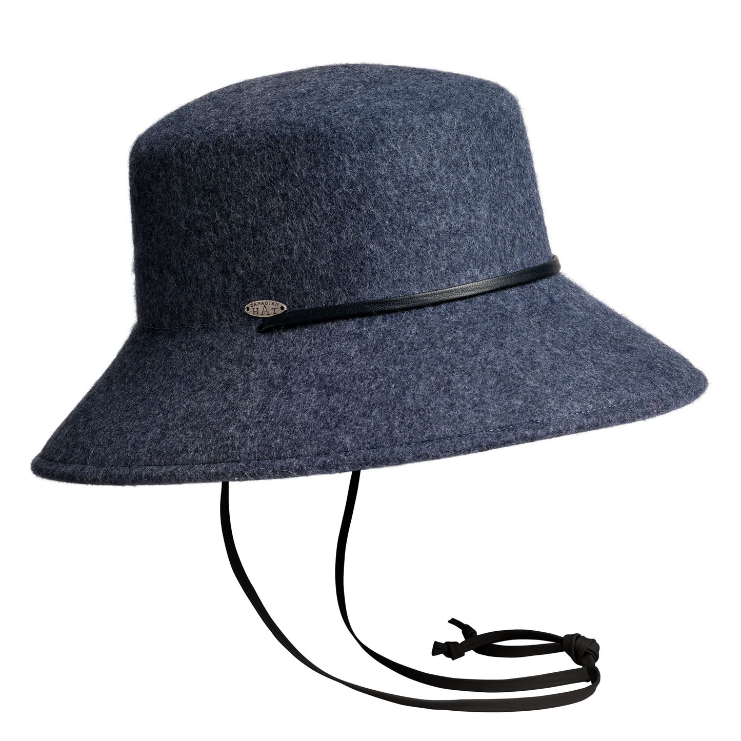 BREN CS - LARGE BUCKET HAT WITH THIN LEATHER CHIN STRAP
