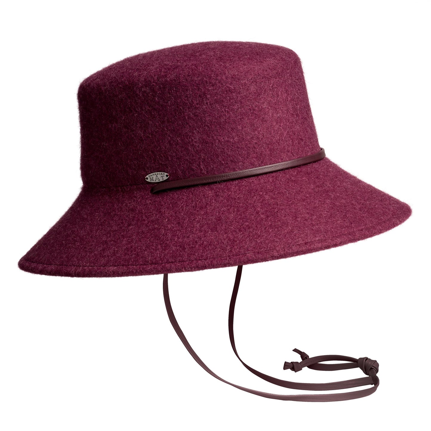 BREN CS - LARGE BUCKET HAT WITH THIN LEATHER CHIN STRAP