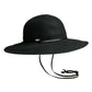 CATHY CS - WIDE BRIM CLOCHE HAT W LEATHER CHIN STRAP
