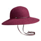 CATHY CS - WIDE BRIM CLOCHE HAT W LEATHER CHIN STRAP