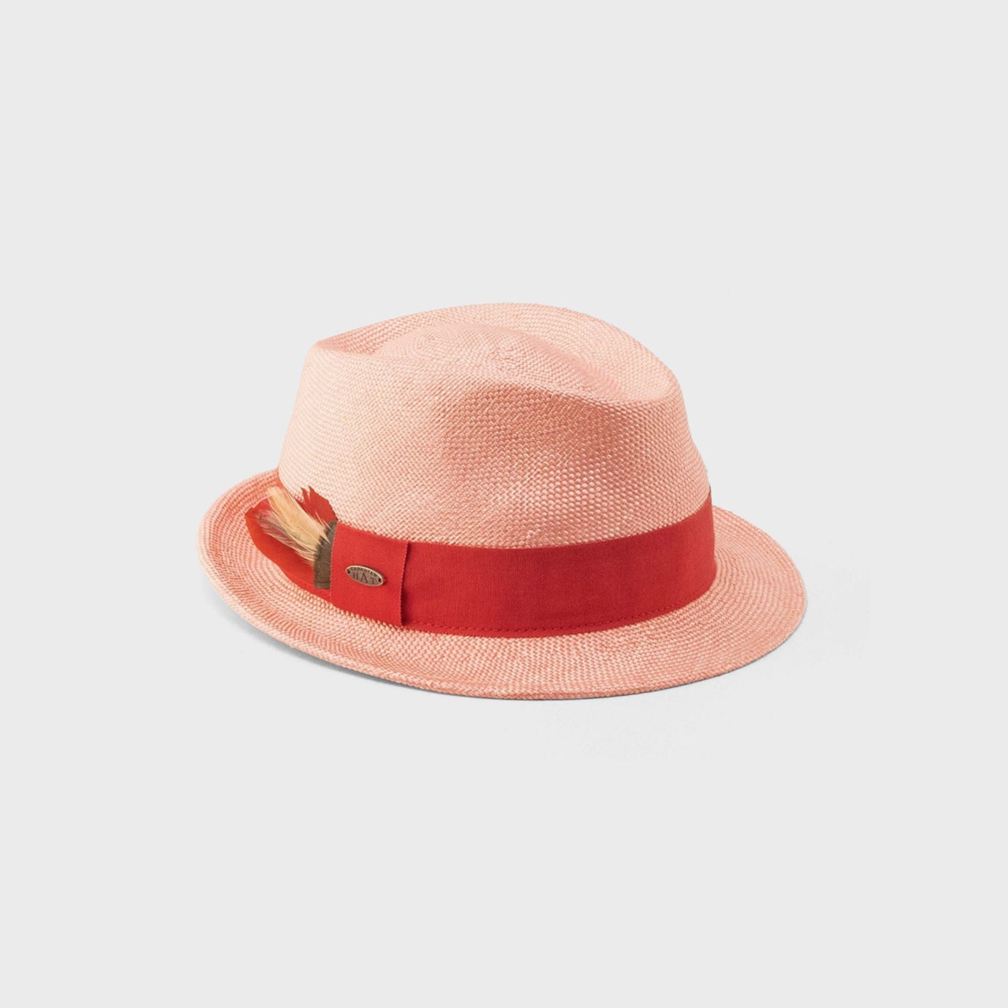 FÉPIN - COLORBLOCK SHORT FEDORA WITH FEATHER