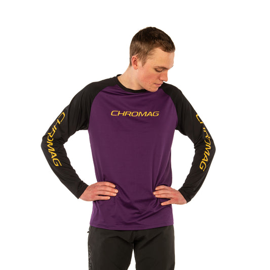 Chromag Apparel Jersey Ls Mens Dominion Start Purple - Gold