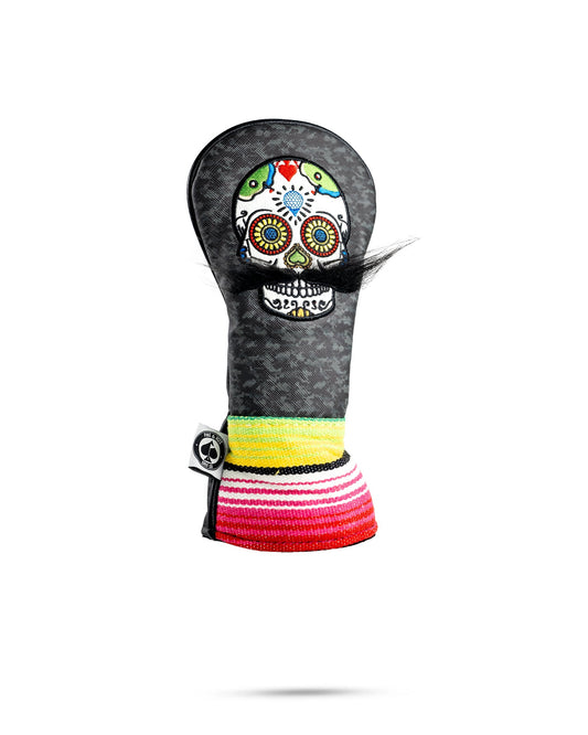 Mustache Sugar Skull hybrid cover in gray camo design.