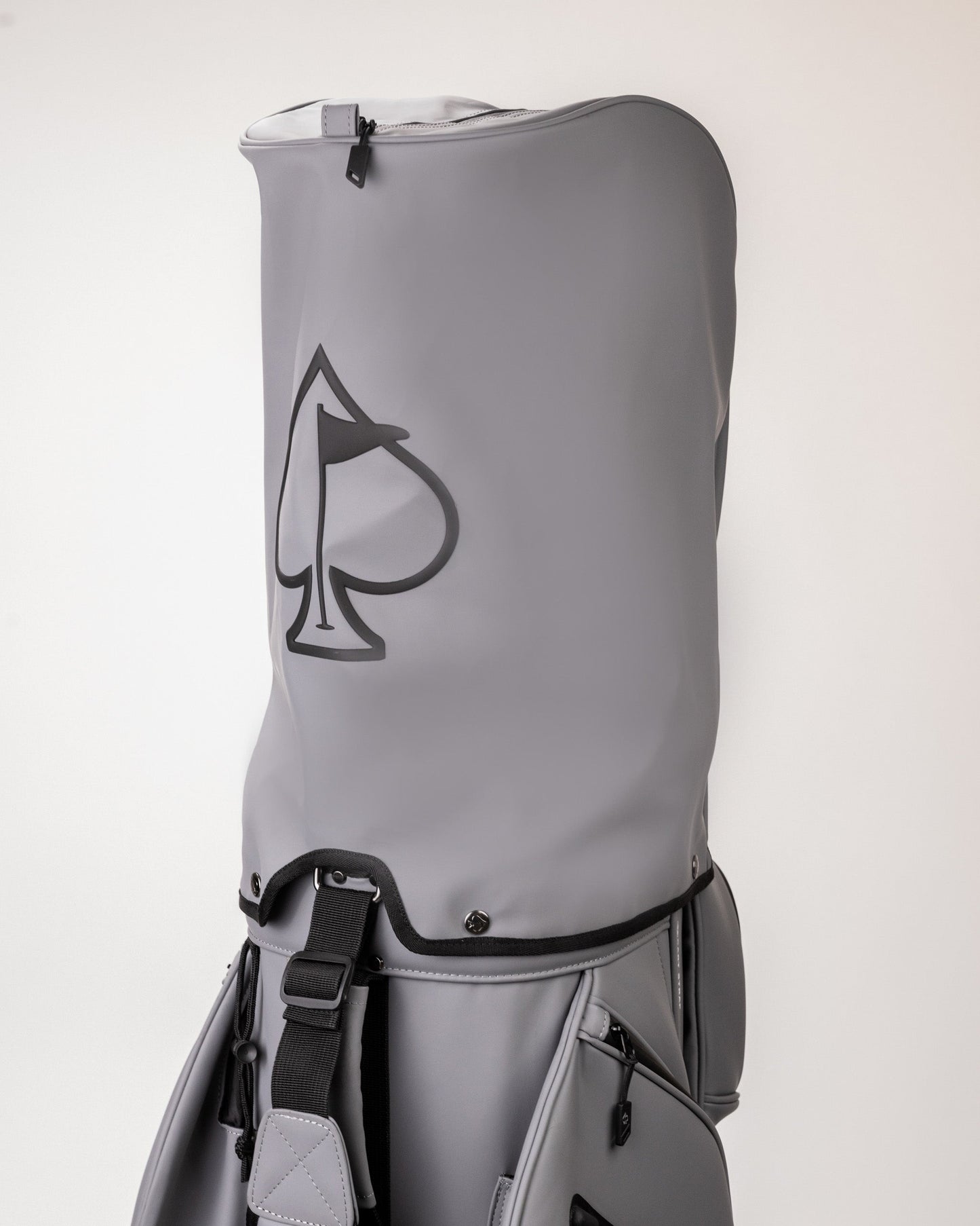 Player Preferred™ Cart Bag in Flat Ash, showcasing a sleek design with multiple pockets and a comfortable strap.