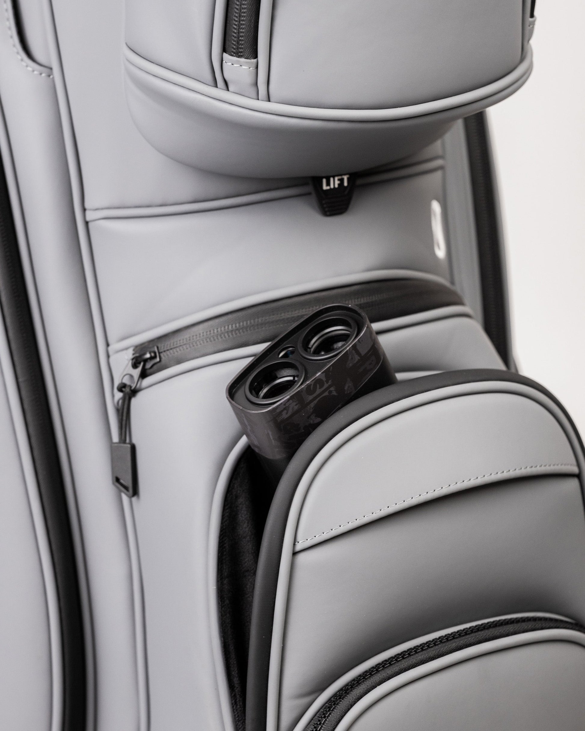 Player Preferred™ Cart Bag in Flat Ash color, featuring multiple pockets and a sleek design for golf enthusiasts.