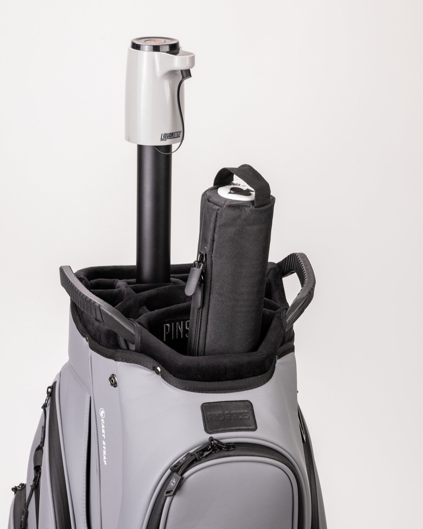 Player Preferred™ Cart Bag in Flat Ash color, showcasing multiple pockets, padded shoulder strap, and sturdy handle.