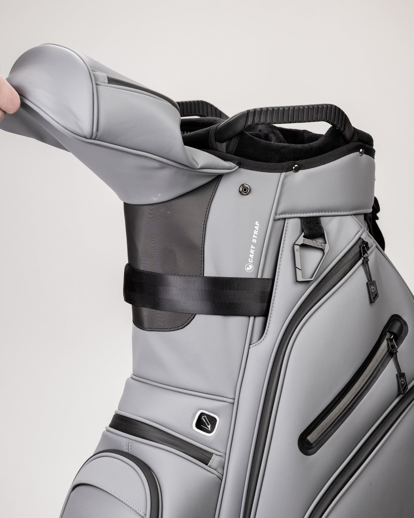 Player Preferred™ Cart Bag in Flat Ash color, featuring multiple pockets and a sleek design for organized storage on the golf course.