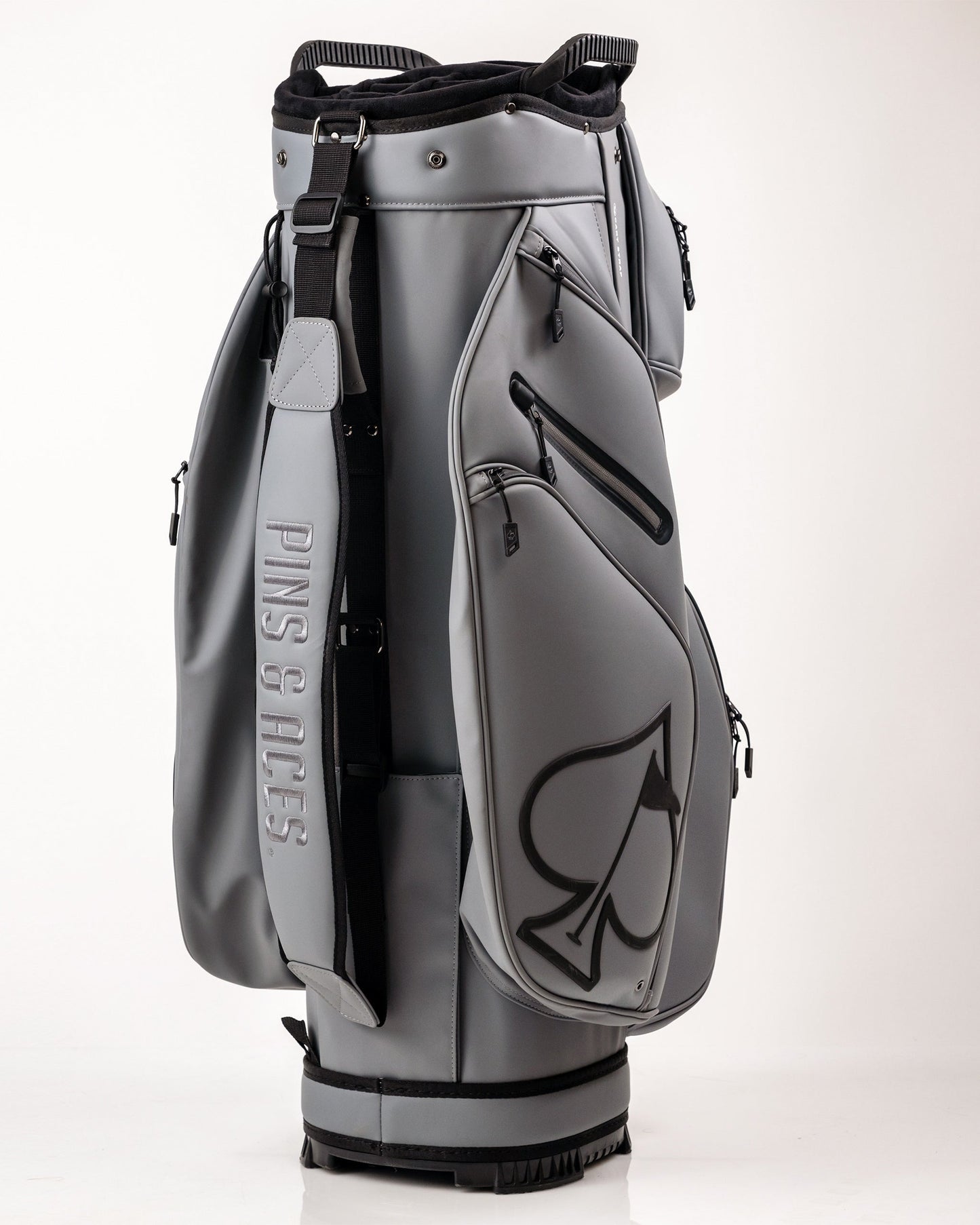 Player Preferred™ Cart Bag in Flat Ash color, showcasing multiple pockets and a sleek design, ideal for golf enthusiasts.