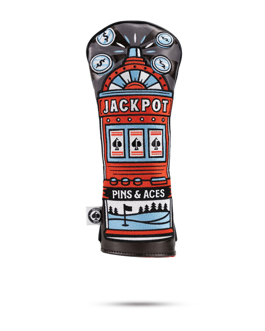Casino-themed fairway cover featuring vibrant slot machine graphics.