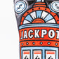Casino-themed fairway cover featuring a vibrant slot machine design with colorful symbols and a soft fabric texture.