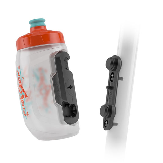 FIDLOCK BOTTLE 450ML WITH BIKE BASE KIDS CLEAR W-ORANGE CAP