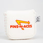 In-N-Ace Mallet Putter Cover featuring a vibrant fast-food design, protecting golf putters with style.