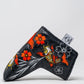 Koi Flow Blade Putter Cover featuring vibrant orange and blue wave patterns on a sleek design.