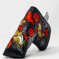 Koi Flow Blade Putter Cover featuring a vibrant fire wave design in hues of orange, red, and blue.