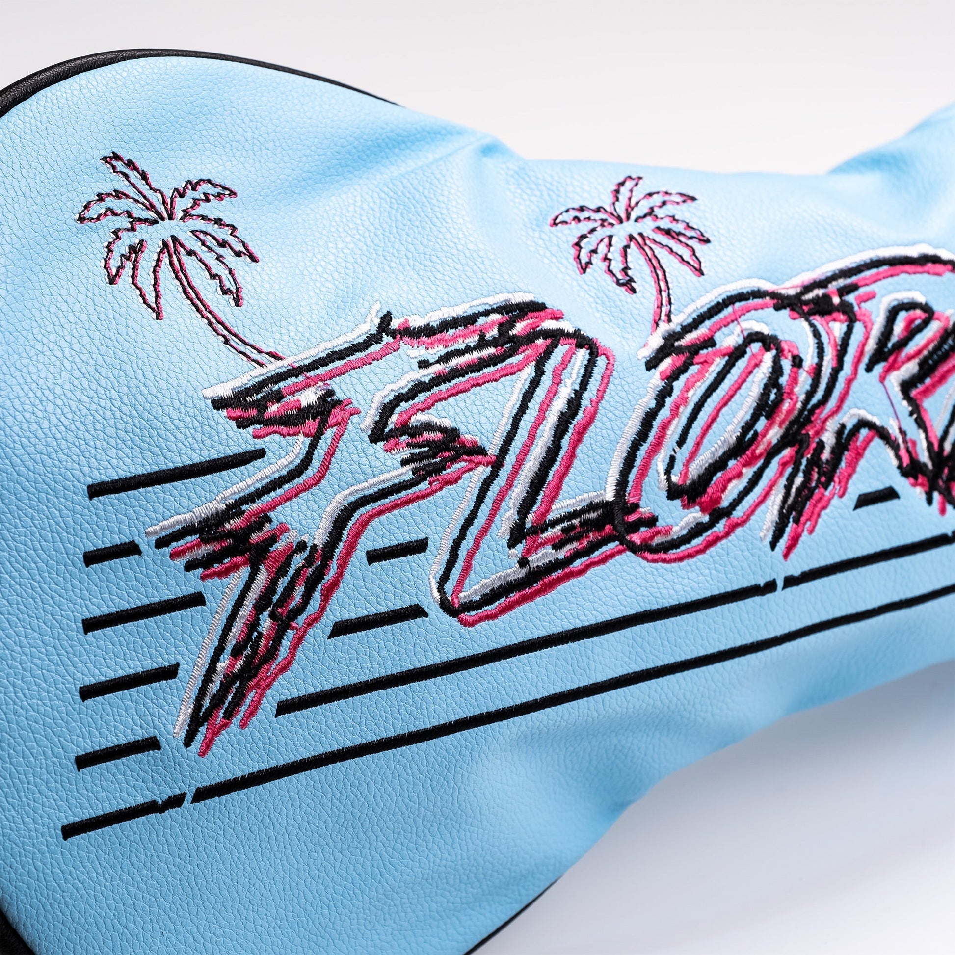 "Florida Vice Fairway Cover featuring vibrant tropical design and logo detail."