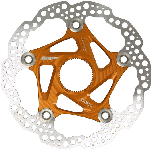 HOPE PART BRAKE MTB CENTRE LOCK DISC 160MM ORANGE