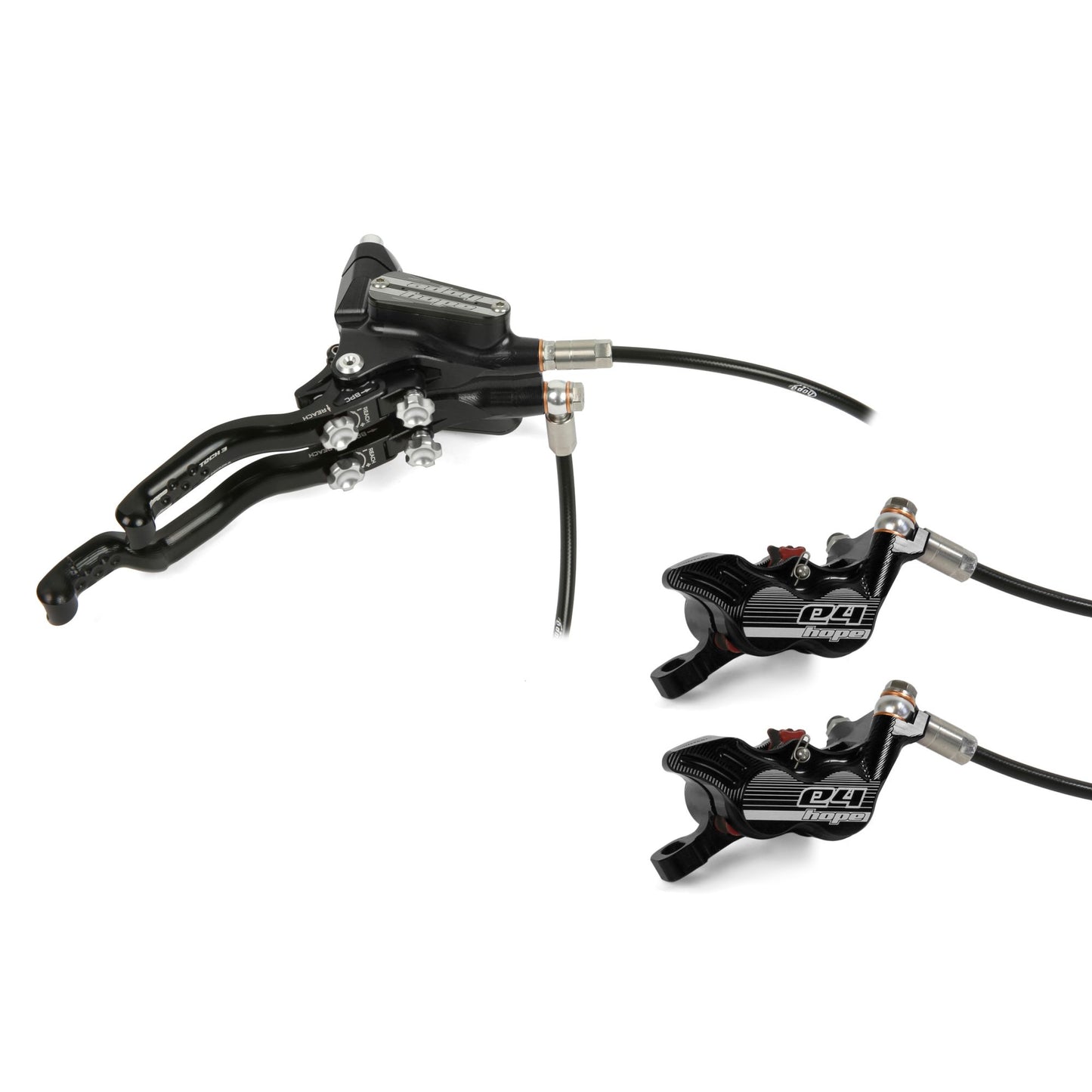 HOPE BRAKE TECH 3 E4 DUO NO ROTOR BLACK R/H