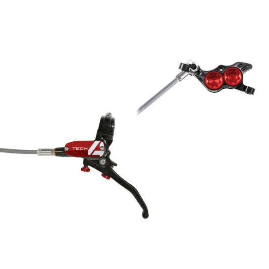 HOPE BRAKE TECH 4 E4 BRAIDED NO ROTOR BLACK/RED L/H