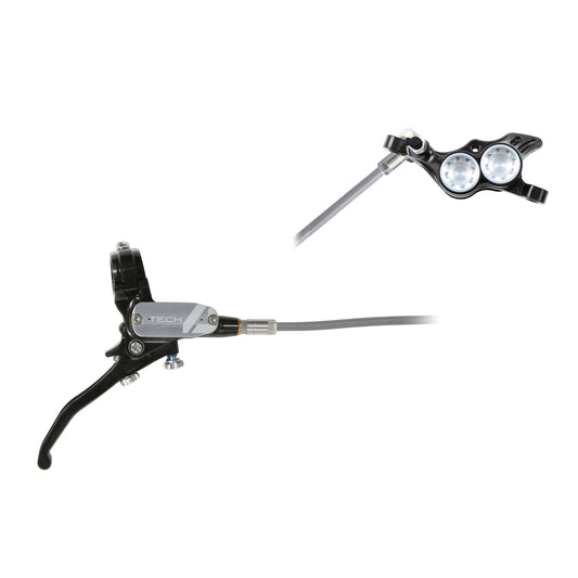 HOPE BRAKE TECH 4 E4 BRAIDED NO ROTOR BLACK/SILVER R/H