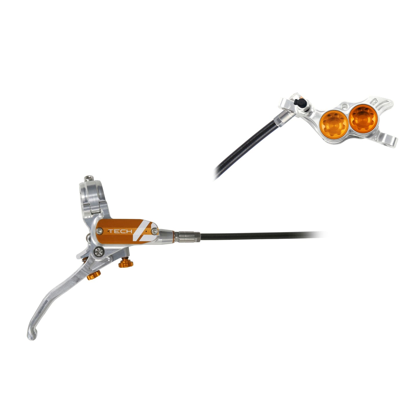 HOPE BRAKE TECH 4 E4 NO ROTOR SILVER/ORANGE R/H