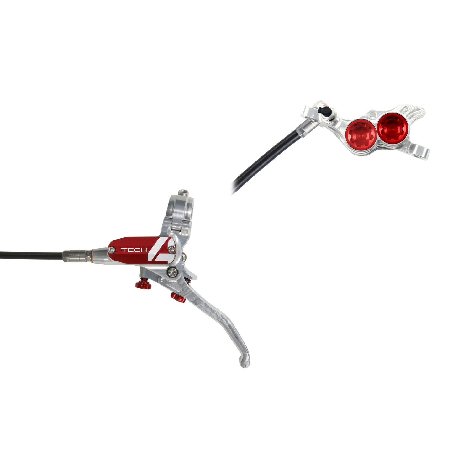 HOPE BRAKE TECH 4 E4 NO ROTOR SILVER/RED L/H