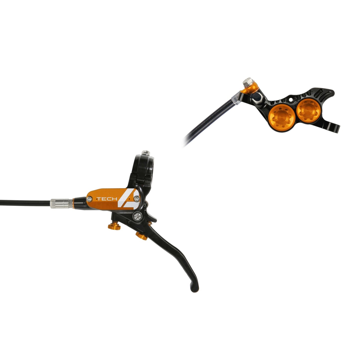 HOPE BRAKE TECH 4 V4 NO ROTOR BLACK/ORANGE L/H