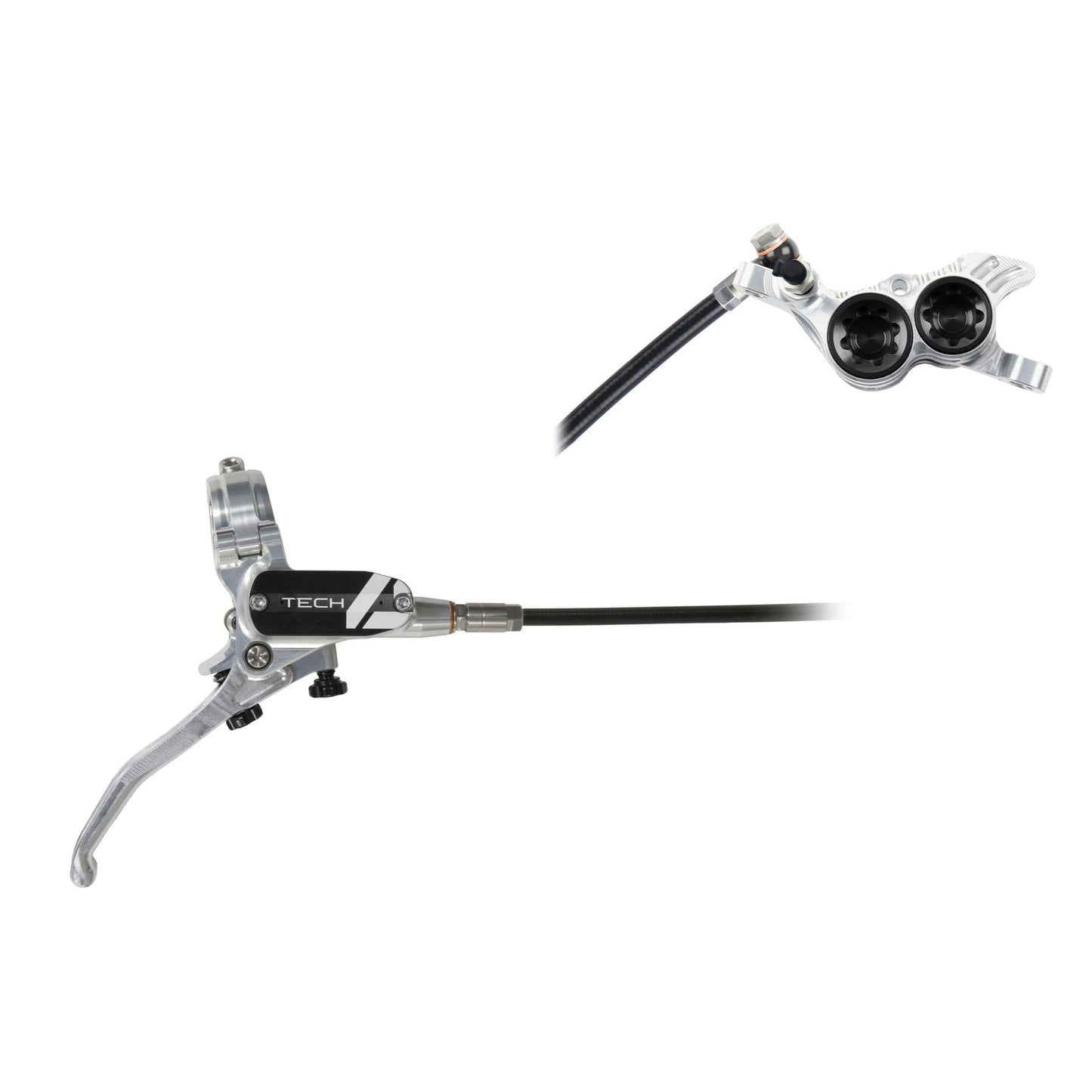 HOPE BRAKE TECH 4 V4 NO ROTOR SILVER/BLACK R/H