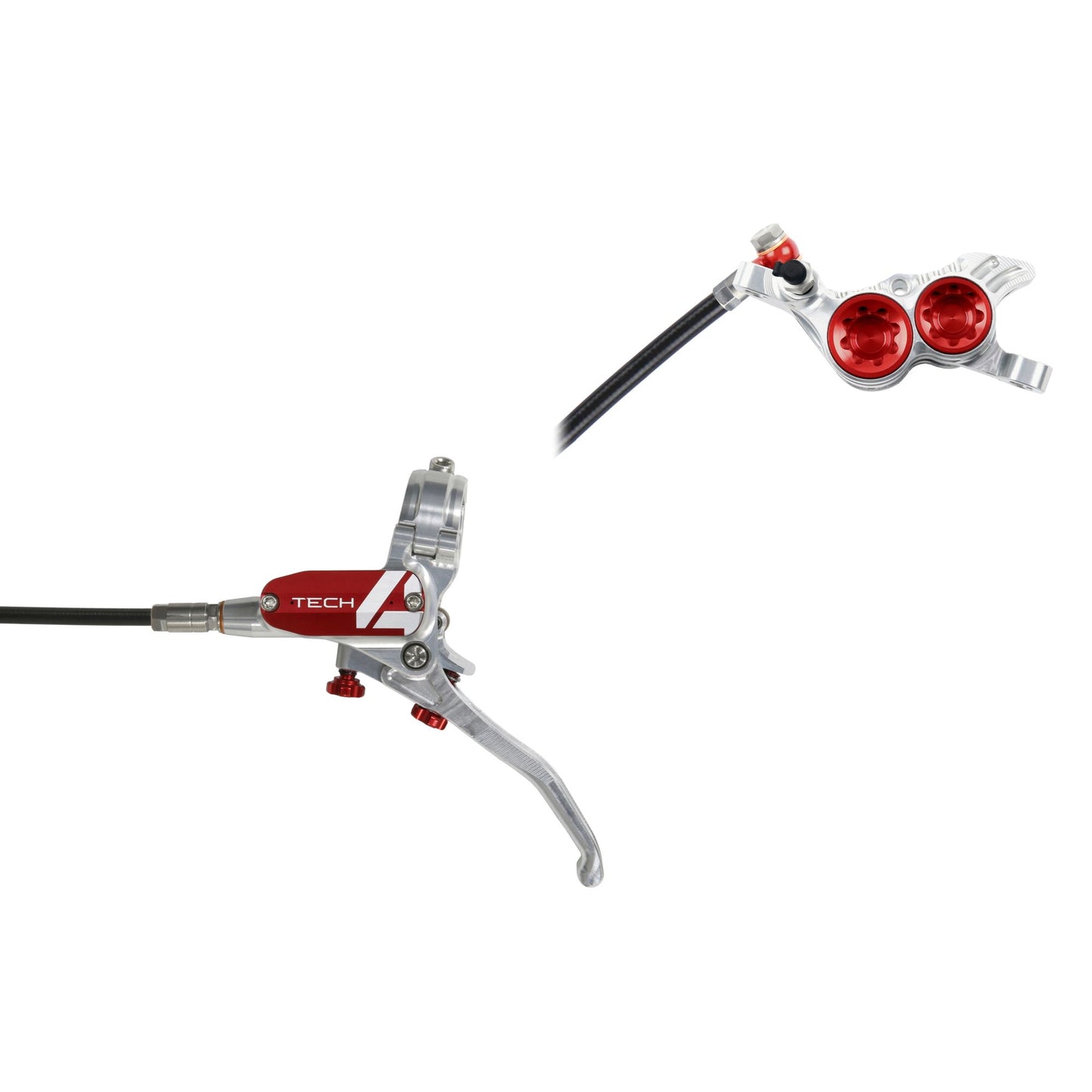 HOPE BRAKE TECH 4 V4 NO ROTOR SILVER/RED L/H