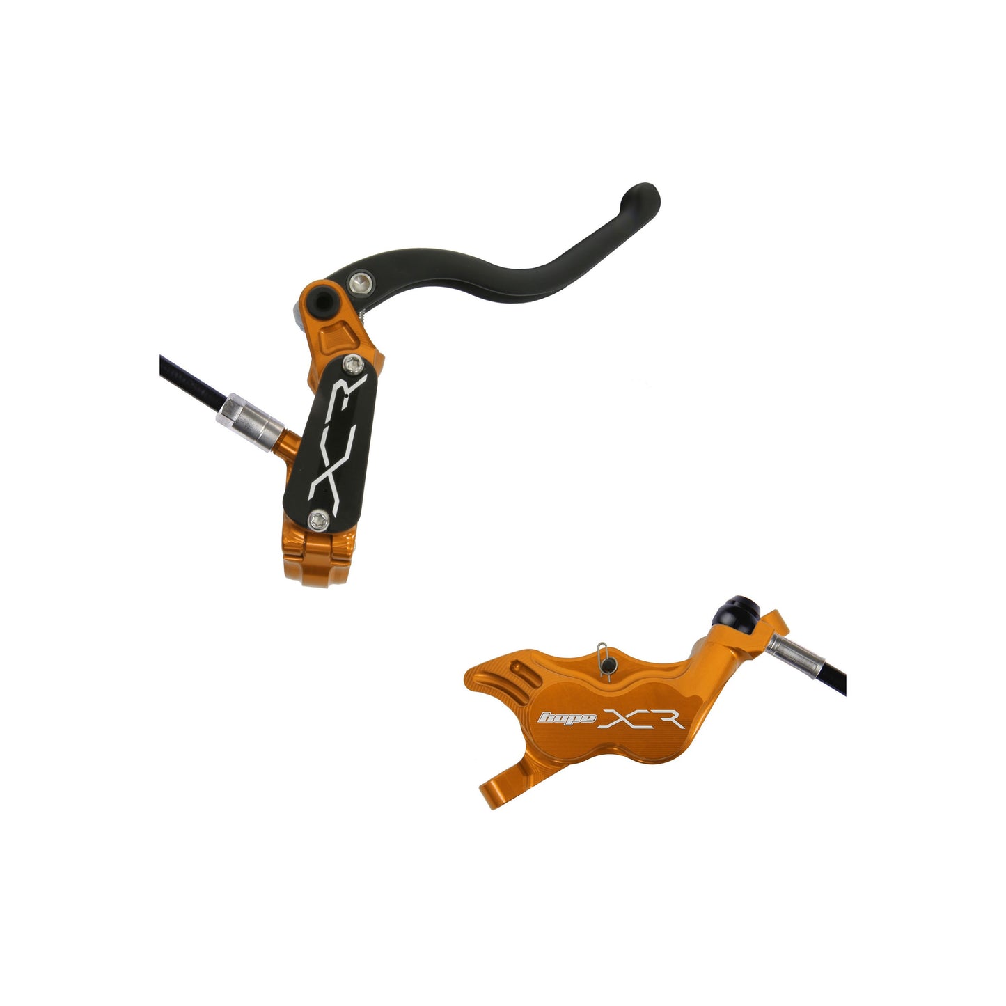 HOPE BRAKE XCR PRO E4 REAR - NO ROTOR - ORANGE - RH