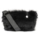 MOON F - LEATHER SATCHEL BAG W UPCYCLED FUR