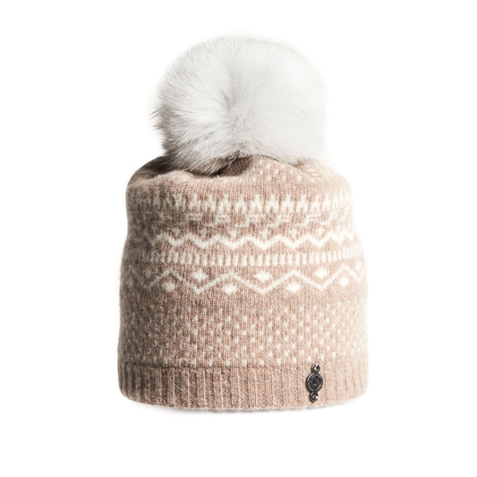 ROMY -P BEANIE W FUR POM