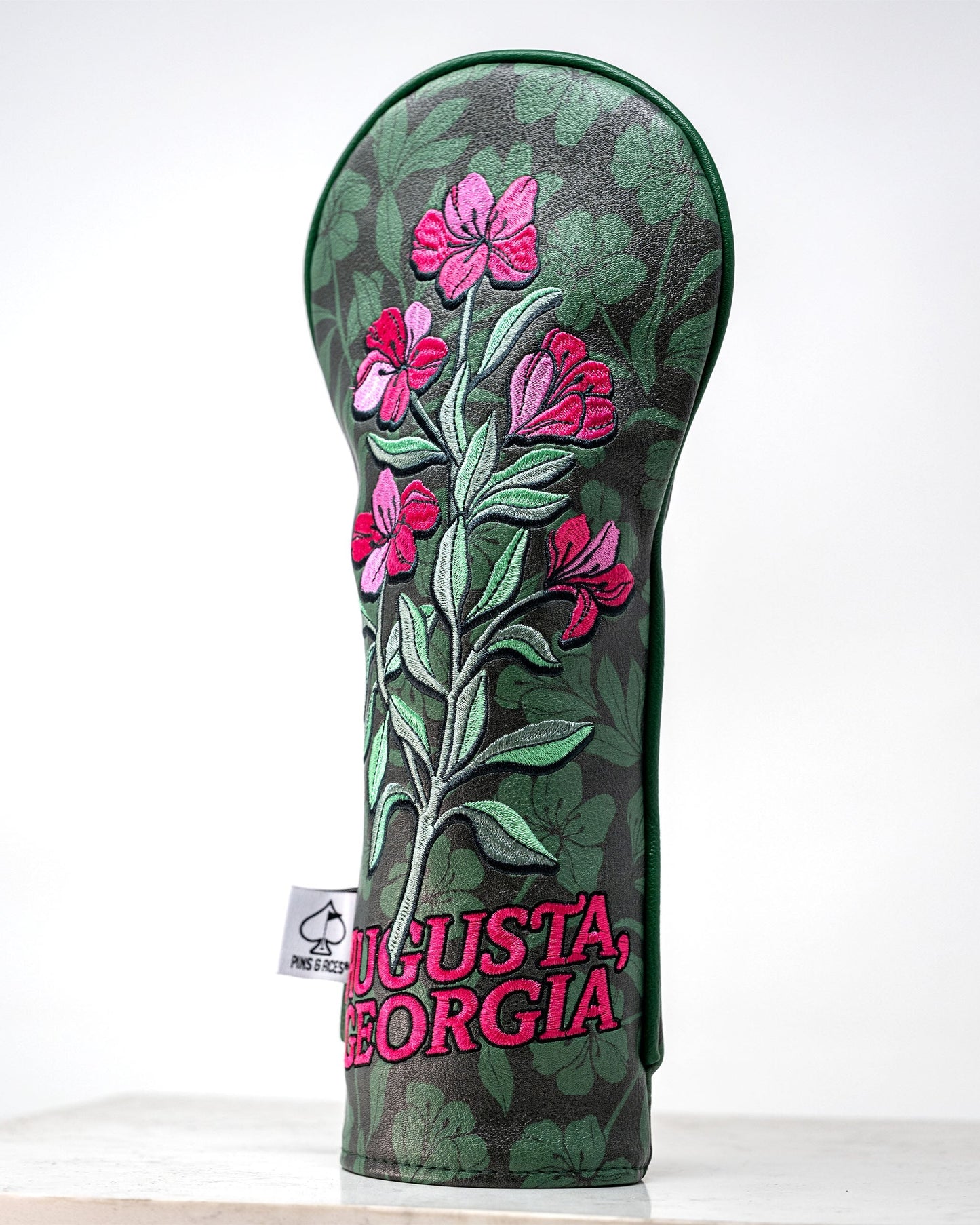 Hibiscus Bloom Fairway Cover featuring a vibrant floral design with a sleek fit for golf clubs.