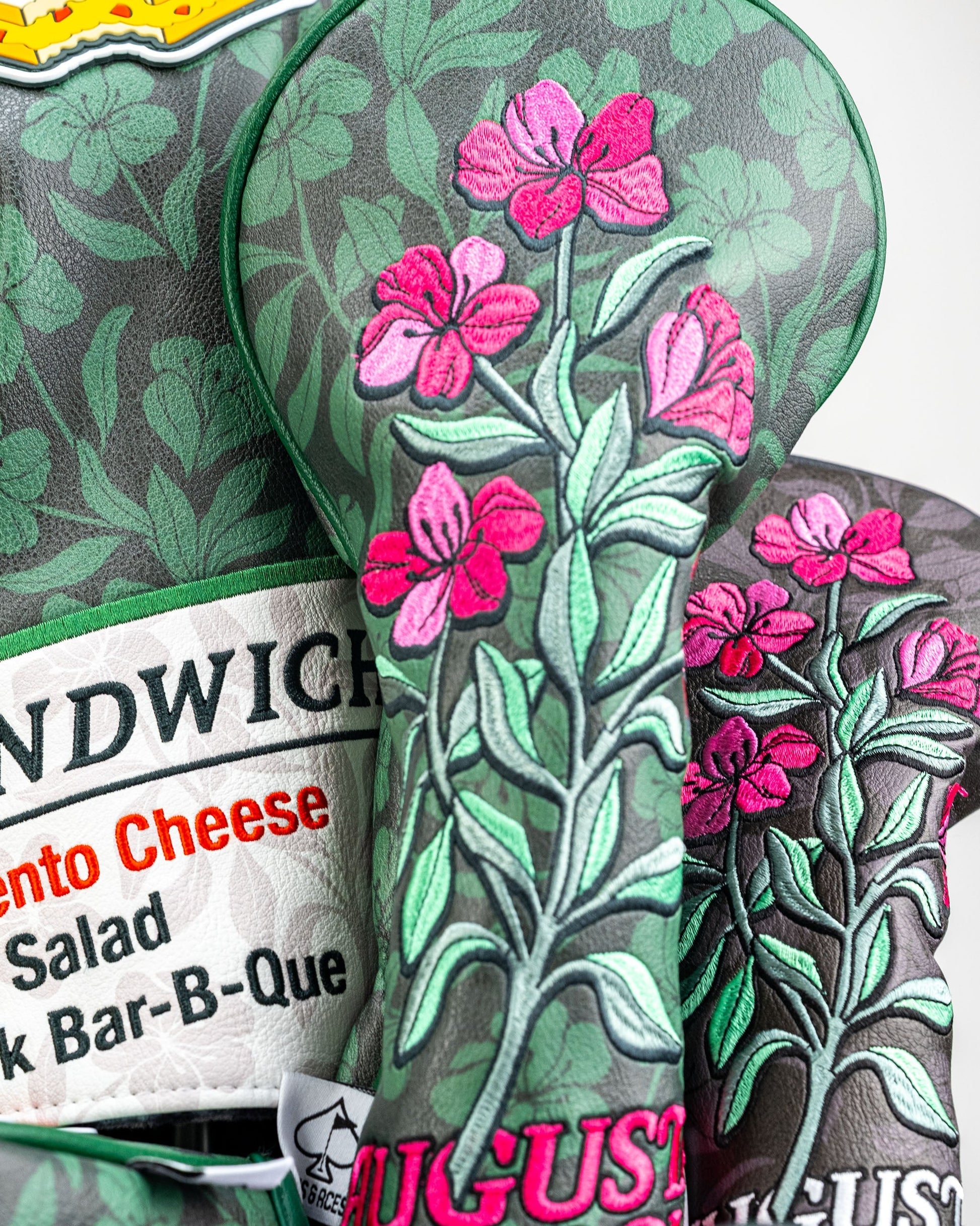 Hibiscus Bloom fairway cover featuring a vibrant floral design on a premium fabric.