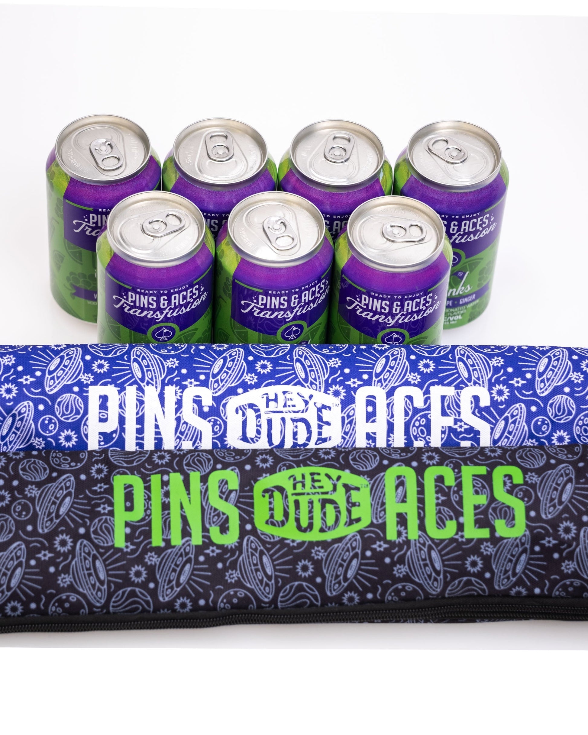 Black HEYDUDE Beer Sleeve with a Black Hole design, featuring a sleek and stylish appearance ideal for keeping drinks cold.