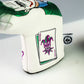Joker-themed blade putter cover featuring vibrant colors and a playful design, perfect for golf enthusiasts.