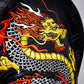 "Dragon's Dynasty Driver Cover featuring a vibrant dragon design on a black background."