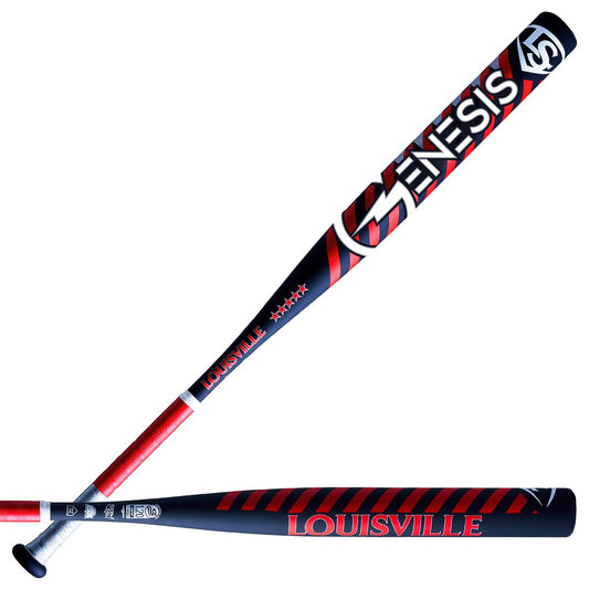 GENESIS ALLOY SLOWPITCH BAT DUAL STAMP END LOAD 2834  - BLACK - RED