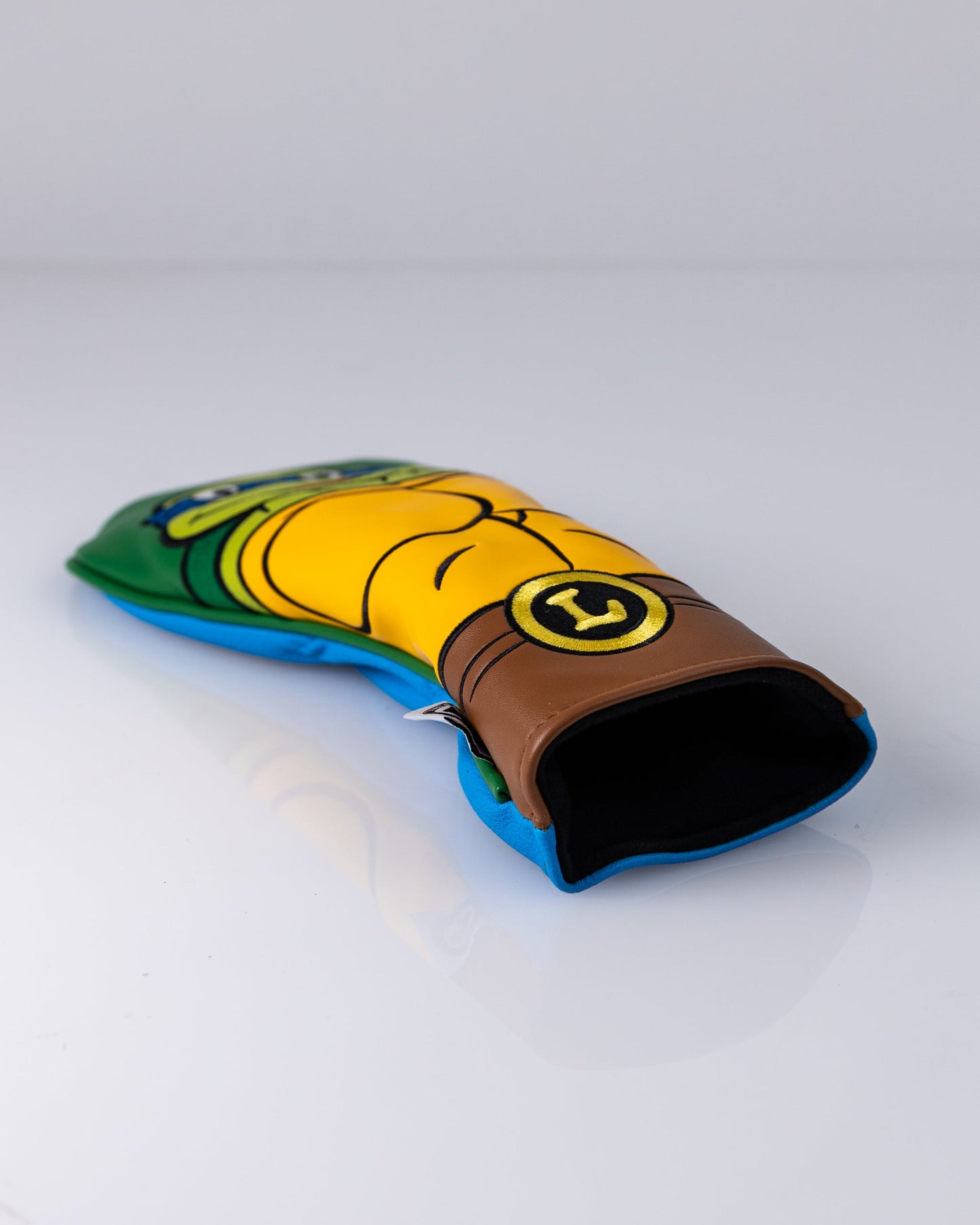 TMNT Leonardo fairway golf club cover featuring the character's iconic blue mask and shell design.