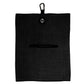 Black magnetic towel with a sleek design, featuring a strong magnetic closure for convenience and functionality.