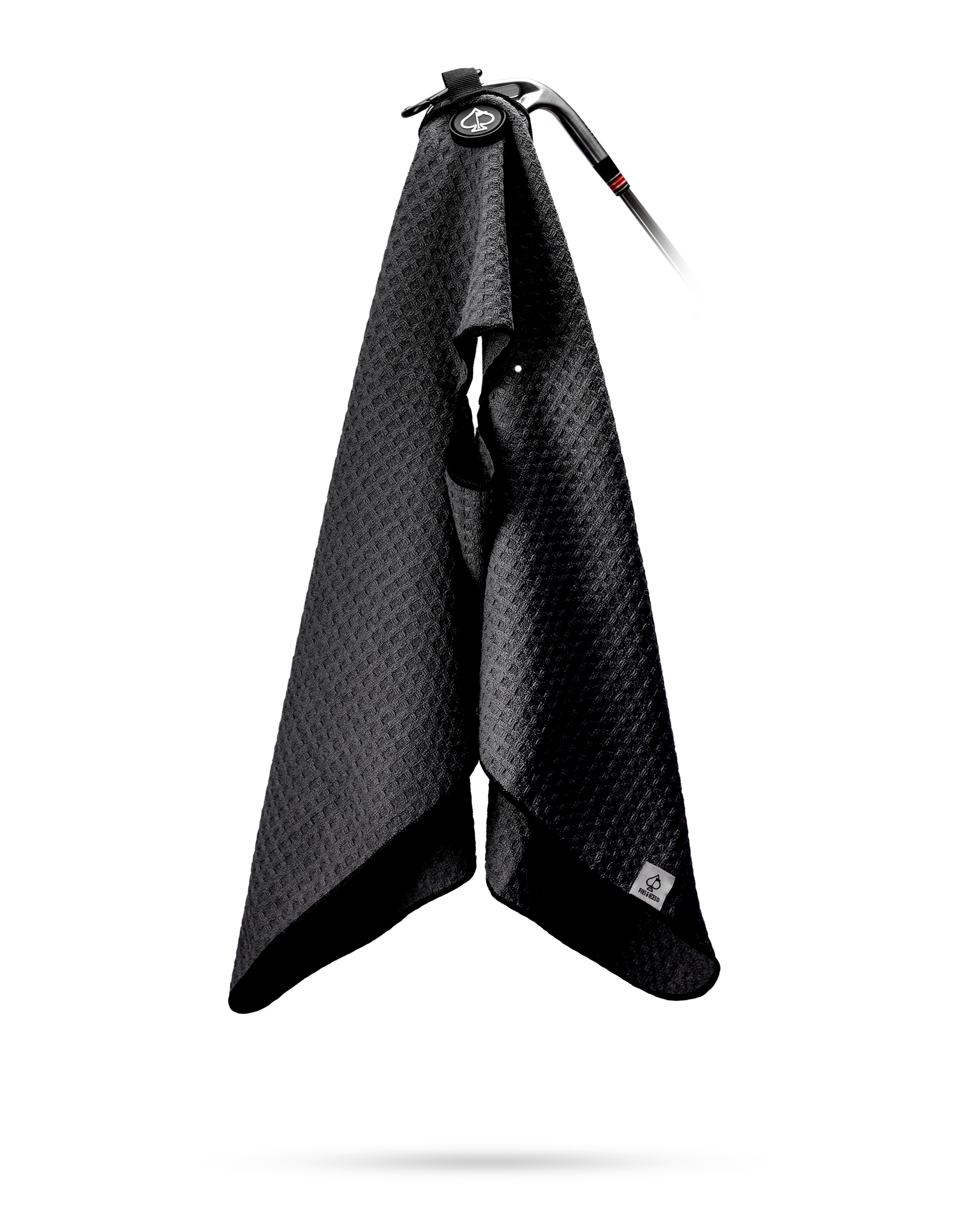 Black Magnetic Towel displayed on a white background, showcasing its sleek design and convenient magnetic feature.